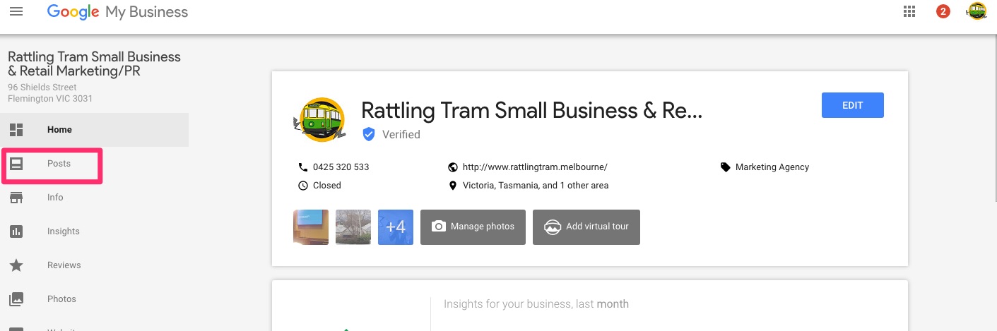 google my business login